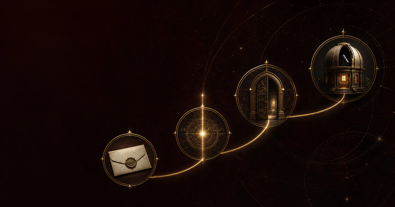 Four carefully connected waypoints lead from verified interest to a private observatory.